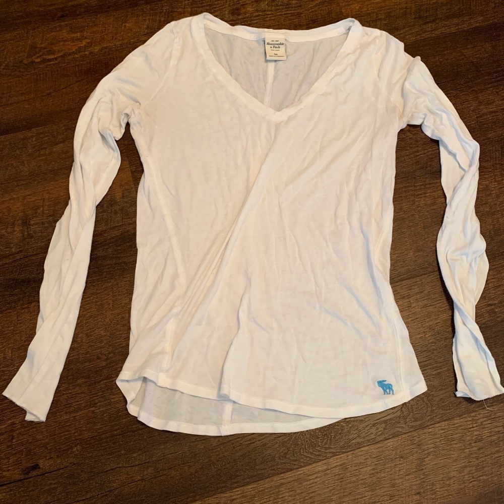 White Abercrombie and Fitch Long-Sleeve